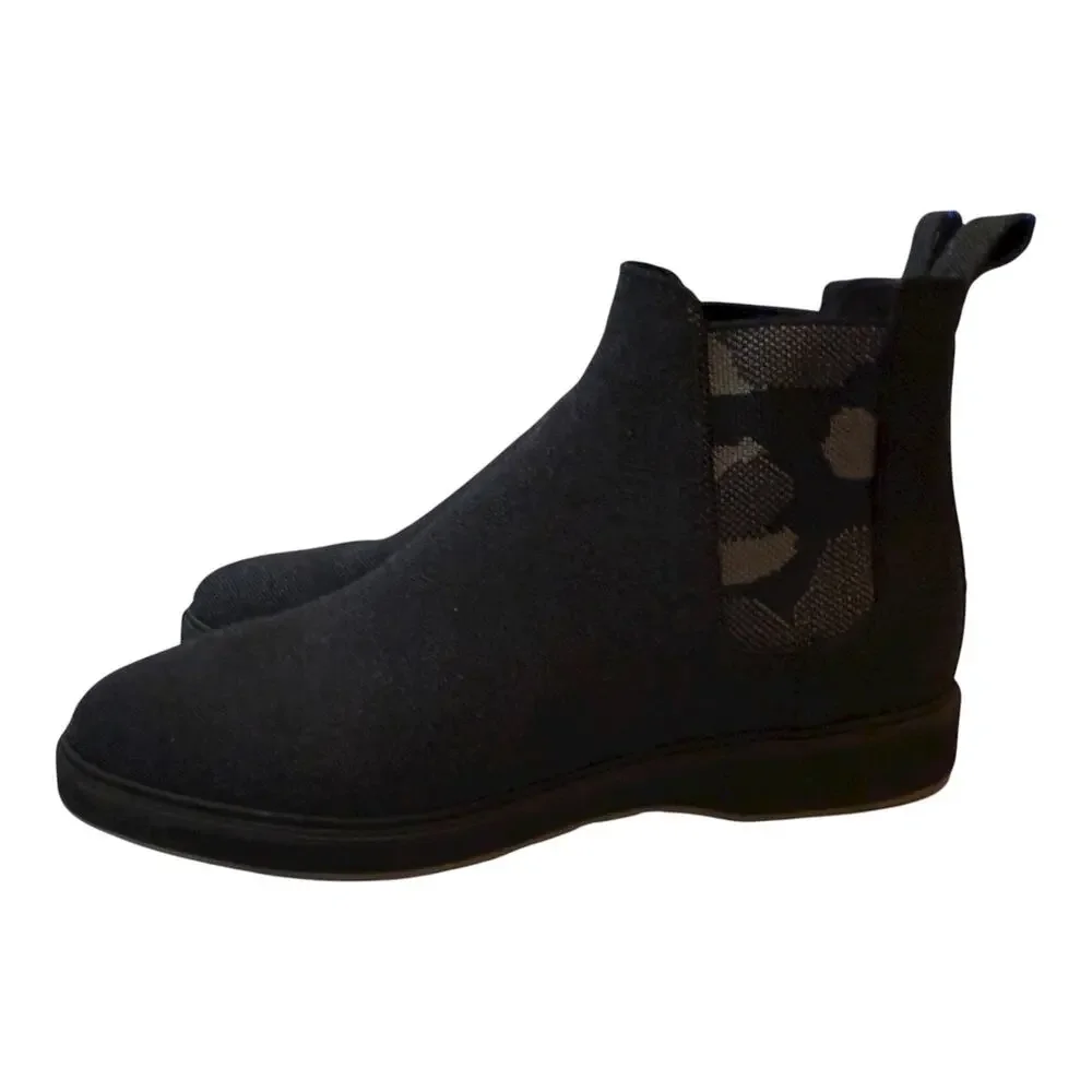 Rothys Merino Wool Chelsea Boots Black Gray Mens 13